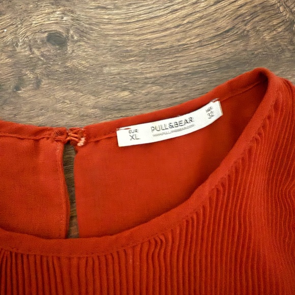 Pull&Bear Rust Pleated Tank Top - Picture 3 of 4